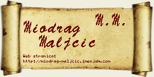 Miodrag Maljčić vizit kartica